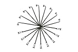Unbekannt 37 Stück Speichen 250mm Spokes schwarz VERZINKT 2mm inkl. Messing Speichennippel
