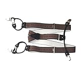 Dayneq Hosenträger 6 Stark Clips Farbe & Länge Wählbar 3,5cm Breit (Braun Streifen 130cm)