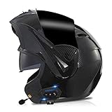 Hammock Motorrad Klapphelm Bluetooth-Helm Integrierter Motorradhelm,Double Lens Flip Vollvisierhelm Mit Bluetooth-Headset Modularer Helm ECE-Zertifiziert Integralhelm R,XL