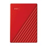 Western Digital WD My Passport externe Festplatte 2 TB (mobiler Speicher, schlankes Design, WD Discovery Software, automatische Backups, Passwortschutz) Rot - auch kompatibel mit PC, Xbox und PS4