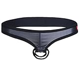 dPois Herren Ouvert-Slip Bikini Strings Tanga Short Pants Männer Offen Schnitt Unterwäsche mit Penis-Ring Lingerie Briefs Reizwäsche Schwarz L