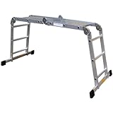 pro-bau-tec Aluminium Vielzweckleiter 4 x 3 Sprossen mit Plattform, 10025