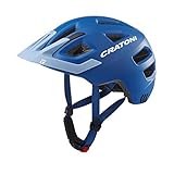 Cratoni Kinderhelm Maxster Pro Fahrradhelm Kinderhelm Jugendhelm mit Rücklicht, Blue Heaven, S/M