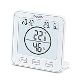 Beurer HM 22 Thermo-Hygrometer, Raumklimakontrolle, Messung von Temperatur und relativer Luftfeuchtigkeit, mit Timer und Signalton