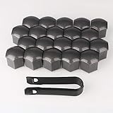 Gebildet 20pcs 21mm Universal Kunststoff Radmutterkappen Auto Mutter Covers Bolt Radkappen mit 1pc Abziehhaken(Grau)