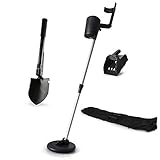 DURAMAXX Gold- und Schatz-Suche Set Basic One - wasserdichter Metalldetektor, Metallsuchgerät, bis 1,5m Suchtiefe, inkl. Tasche, Klapp-Sparten, Schaufelsieb, schwarz