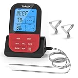 TURATA Bratenthermometer Fleischthermometer Kabellos BBQ Bratenthermometer Digital Grillthermometer Doppelsonde Elektronische Küche Temperatur