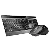 Rapoo 9900M kabelloses Tastatur-Maus-Set, Bluetooth und Wireless (2.4 GHz) via USB, flaches 4,0 mm Design, 3200 DPI Sensor, DE-Layout QWERTZ, schwarz