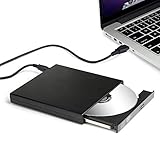 SALCAR Externes DVD Combo CD-RW Laufwerk USB 2.0 Tragbar Slim DVD Read CD Write Notebook für Windows 2000/XP/Vista/Linux/7/8/10 & Mac OS System für iMac MacBook Dell Acer Asus usw, Schwarz