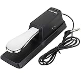 Universal Sustain Pedal, Dämpferpedal Polaritätsschalter Haltepedal Fußschalter 6,3mm Stecker mit 1,3m Anschluss Kabel für MIDI Dgitale Klaviere Elektronische Keyboards Klavier und E Piano Yamaha