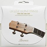 IBANEZ Saiten Set für 4 String Sopran/Konzert Ukulele - .025/.032/.036/.028 Black Nylon (IUKS4)