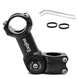 Exqline Fahrrad Lenkervorbau, 0-60 Grad Verstellbar Fahrrad Vorbauten Riser, 31,8mm Einstellbar FahrradLenker Extender für MTB Mountainbike, Rennrad mit 2 Inbusschlüssel und 2 Spacer, Schwarz