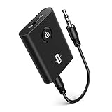TaoTronics Bluetooth Sender und Empfänger, 2 in 1, Wireless Adapter, A2DP Bluetooth 5.0 EDR, Musikwiedergabe auf Ladung, für Kopfhörer, Lautsprecher, Stereo, TV, PC, Tablet, Laptop, MP3, MP4, iPod