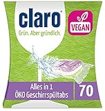 Claro Multi Geschirrspültabs - Phosphatfrei/Biologisch abbaubar - 70 Stück