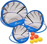 FINGER TEN Golf Übungsnetz Driving Chipping Netz Quad Indoor Outdoor Garten Mit 6 Golf Übungsbälle Accuracy Swing Pop Up Hitting golfnetz Tragbares Set Für Damen Herren Kinder (Blau)