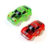 Fajiabao Cars Auto Spielzeug LED Spielzeugauto Magic Autos Autorennbahn Kinderspielzeug Geschenke für Kinder Mädchen Jungen 3 4 5 Jahren