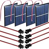 RUNCCI-YUN 4 Stück 1.5V 0.65W 60X80mm Mikro-Mini-Solar-Panel-Zellen Sonnenkollektor für Sonnenenergie, Heimwerken, DIY, Wissenschaft Projekte - Spielzeug - Akku-Ladegerät Polykristallin Solarpanel