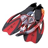 Aqua Lung Sport Proflex X Set aus Maske, Schnorchel und Flossen XL rot