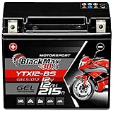 BlackMax YTX12-BS Motorradbatterie GEL 12V 12Ah CTX12-BS Batterie 51012 Quad