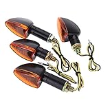 KKmoon 4pcs Swivel Licht Signal Indicator Blinker Scheinwerfer 12 V für Motorrad, Licht Scheinwerfer bernsteinfarben