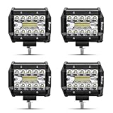 Safego 4' 60W LED Arbeitsscheinwerfer Zusatzscheinwerfer 4800LM LED Auto Scheinwerfer Arbeitslicht Offroad SUV ATV 12V 24V IP68 Wasserdicht Car LED Work Light Spotlight, 1 Jahr Garantie, 10 Stück
