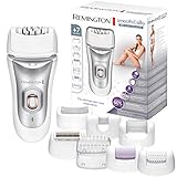Remington Epilierer smooth&silky EP7 7-in-1, akkubetrieben EP7700, 40 titanbeschichtete Pinzetten, 7 verschiedene Aufsätze inkl. Bikini-Kammaufsatz, Nass- und Trockenanwendung, weiss/grau
