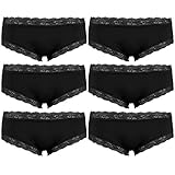 Libella 6er Pack Damen Unterwäsche Hipster Panties mit Spitze seidig schwarz 3416 L