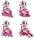 4in1 Inlineskates Rollschuhe Triskates Schlittschuhe Nils NH0320A pink Gr. 31-38 verstellbar (31-34 verstellbar)