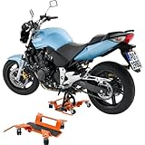 Hi-Q Tools Montageständer Motorrad Ständer Motorradheber Rangierhilfe bis 250kg für Hauptständer, Unisex, Multipurpose, Ganzjährig, Stahl, orange