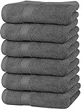 Utopia Towels - Handtücher Set aus Baumwolle 600 GSM - 100% Baumwolle, 41 x 71 cm - 6er Pack (Grau)