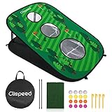 CLISPEED Backyard Golf Cornhole Spiel Set Golfübungsgeräte Pop- Up Golf Schlagnetze