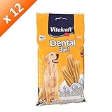 Vitakraft Dental 3in1 - Zahnpflege-Snack für Hunde ab 10 kg - 12x 7 Sticks
