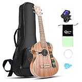 Hricane Konzert Concert Sapele Ukulelen Professional Hawaii-Gitarre Musikinstrumente Kleine Gitarrenpackung 23 Zoll mit Tasche
