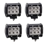 SAILUN Arbeitslicht 18W LED Offroad Flutlicht Reflektor Scheinwerfer Arbeitsscheinwerfer 1500LM Schwarz Aluminium Druckguss IP67 4 Stück Per Set