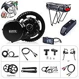 Bafang Elektrofahrrad-Kit Mittelmotor BBS02B 48V 500W Umbausatz Ebike-Komponenten-Kit Zubehöre Zahnrad Display mit 48V 11.6/17.5Ah Hailong Batterie/Gepäckträgerbatterie