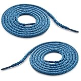 Ganzoo Reflektierende Schnürsenkel rund für Sneaker, Senkel, Laces, Tube Laces, Schuhbändel für Turnschuhe, Wanderstiefel, Arbeitsschuhe, Schnürsenkel Schuhbänder, (Blau, 1 Paar)