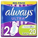 Always Ultra Binden Damen Gr. 2 (20 Damenbinden mit Flügeln) Big Pack, Ultra Dünn Und Super Saugfähig, Geruchsneutralisierend Und Auslaufschutz