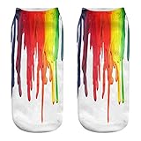 SALUCIA Unisex Socks Bunt Graffiti 3D Druck Socken Lustige Knöchel Füßlinge Kurze Socken für Damen und Herren