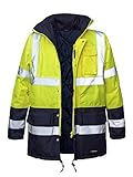 Marel Winter Warnjacke Warnschutz Pilotenjacke Arbeitsjacke Warnschutzjacke (BLIZAR-GELB) (XL)