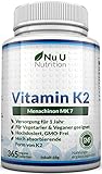 Vitamin K2 MK7 200 µg | 365 Vegetarische und Vegane Tabletten | Jahresversorgung von Vitamin K2 Menaquinon MK7 hochdosiert | All Trans von Nu U Nutrition