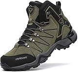 Herren Mid Trekking- & Wanderstiefel rutschfeste Wanderschuhe Trekkingschuhe Männer Bequeme Leichte Outdoorschuhe, 43 EU, Grün