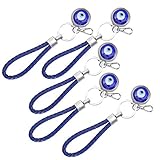 Semiter Blue Eye Amulett, Eye Keyring Schmuck Craft Lucky Eye Keychain Alloy + Farbige Glasur für Amulett für Outdoor für Wanddekoration für Innentür