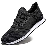 Eagsouni Damen Turnschuhe Herren Laufschuhe Sportschuhe Sneaker Schuhe Freizeitschuhe Fitness Leichtgewichts Atmungsaktiv Walkingschuhe Straßenlaufschuhe Outdoor, 43 EU, Schwarz