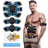 FISHOAKY EMS Trainingsgerät, EMS Bauchmuskeltrainer Elektrisch, EMS Muskelstimulator, Muskeltrainer Elektrisch, Muscle Maschine für Herren Damen | Arm & Bein Trainer | Gym Home Workout Maschine