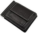 MJ-Design-Germany Dollarclip Geldbörse/Geldbeutel/Portemonnaie/Portmonaise/Geldtasche/Portmonee mit seperaten Kartenfächern Büffelleder in 2 Farben (Schwarz)