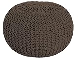 MAB Sitzpuff Sitzhocker Bodenkissen ver. Farben Ø 55 cm Baumwolle handgeknüpft Hellbraun (BB)