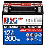 Stützbatterie 12V 12Ah BIG Premium AGM A2115410001 für PKW