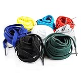 Ganzoo Schnür-Senkel flach, 120 cm, Senkel, Schuh-Bändel für Arbeitsschuhe, Sneaker, Wander-Stiefel, verschiedene Farben (8 Paar, Mix)