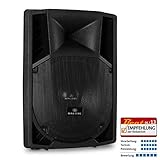 Malone PP-2215A - Peak Edition PA-Aktivbox mit 750 W RMS Leistung, 1500 Watt Peak-Leistung, 2-Wege-PA-Lautsprecherbox, robustes ABS-Gehäuse, 38 cm (15'')-Subwoofer, Mikrofon-Eingänge, schwarz