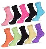 sockenkauf24 6 | 12 | 20 Paar Kuschelsocken Damen Plüschsocken warm & flauschig - 37413 (35-42, 12 Paar | Farbmix)